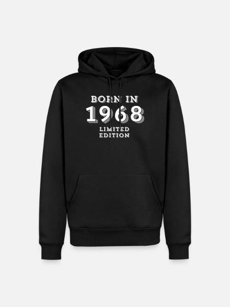 1968, 56 ans, année de naissance - Sweat à capuche Premium bio Homme - noir