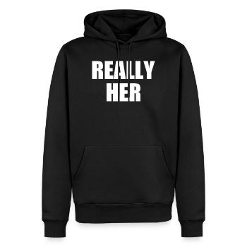 really her - Männer Premium Bio Hoodie - Schwarz - Vorne - Nico (187cm)