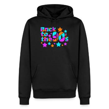 90s Party , Theme Party , 90s back to (25) - Men’s Premium Organic Hoodie - black - Front - Nico (187cm)