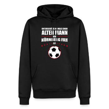 Alter Mann - Nürnberg Fan | Retro Vintage Design - Männer Premium Bio Hoodie - Schwarz - Vorne - Nico (187cm)