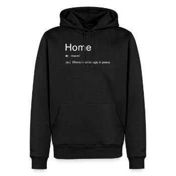 Définition du domicile - Sweat à capuche Premium bio Homme - noir - Devant - Nico (187cm)