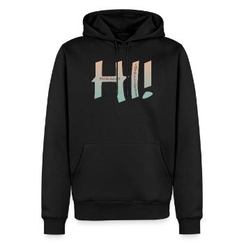 HALLO MENSCHLICHE INTELLIGENZ - Männer Premium Bio Hoodie - Schwarz - Vorne - Nico (187cm)