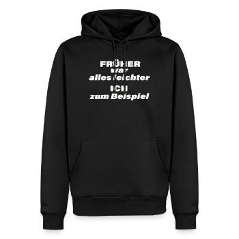 AVANT, TOUT ÉTAIT PLUS FACILE - Sweat à capuche Premium bio Homme - noir - Devant - Nico (187cm)