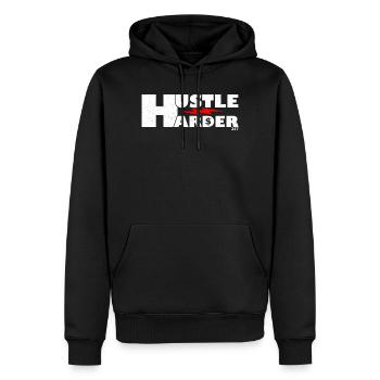 Conception graphique dynamique Bold Lightning - Sweat à capuche Premium bio Homme - noir - Devant - Nico (187cm)