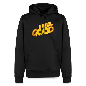FEEL GOOD - Männer Premium Bio Hoodie - Schwarz - Vorne - Nico (187cm)