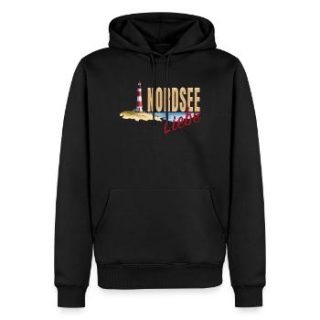 Nordsee Liebe - Männer Premium Bio Hoodie - Schwarz - Vorne - Nico (187cm)