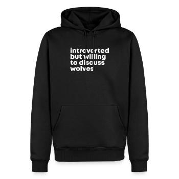 Wolf - Männer Premium Bio Hoodie - Schwarz - Vorne - Nico (187cm)