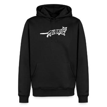 Chat blanc Chat Chat blanc Cadeau - Sweat à capuche Premium bio Homme - noir - Devant - Nico (187cm)