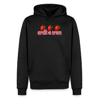 Fraises - Sweat à capuche Premium bio Homme - noir - Devant - Nico (187cm)