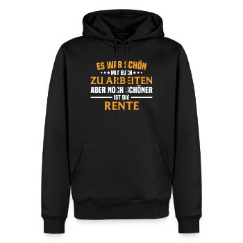 Schöner ist die Rente lustig Rentner - Männer Premium Bio Hoodie - Schwarz - Vorne - Nico (187cm)