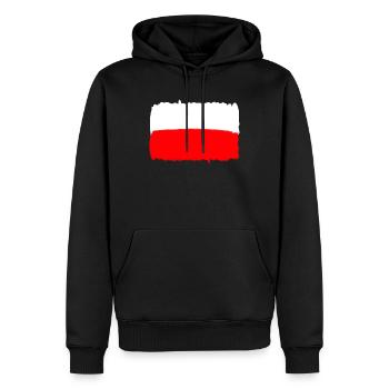 Polnische Flagge von Polen Flagge PL - Männer Premium Bio Hoodie - Schwarz - Vorne - Nico (187cm)