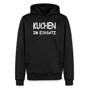 Kuchen - Männer Premium Bio Hoodie - Schwarz - Vorne - Nico (187cm)