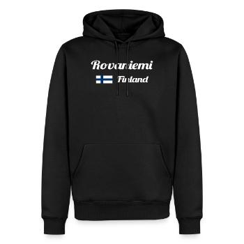 Rovaniemi Finlande - Imprimés élégants - Sweat à capuche Premium bio Homme - noir - Devant - Nico (187cm)