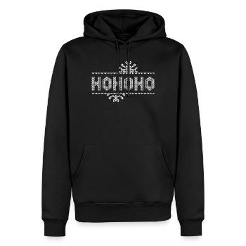 hohoho pixel Weihnachten Schnee Eiskristalle Logo - Männer Premium Bio Hoodie - Schwarz - Vorne - Nico (187cm)