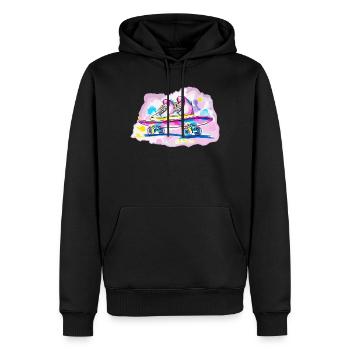 Skateboard mit Schuhe - Männer Premium Bio Hoodie - Schwarz - Vorne - Nico (187cm)