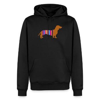 Teckel Rayure Chien Chien Race Chien Chien Promenade Bello Fan - Sweat à capuche Premium bio Homme - noir - Devant - Nico (187cm)