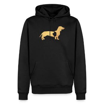 Herz Dackel Gold Hund Liebe Fan Gassi Wauwau Love - Männer Premium Bio Hoodie - Schwarz - Vorne - Nico (187cm)