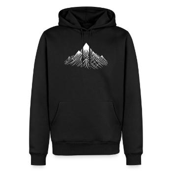 Berge in Fineline Stil, minimalistisch und elegant - Männer Premium Bio Hoodie - Schwarz - Vorne - Nico (187cm)