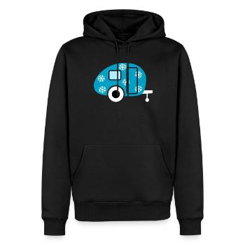 Caravan Camping Schnee Schneeflocken Winter Fan - Männer Premium Bio Hoodie - Schwarz - Vorne - Nico (187cm)