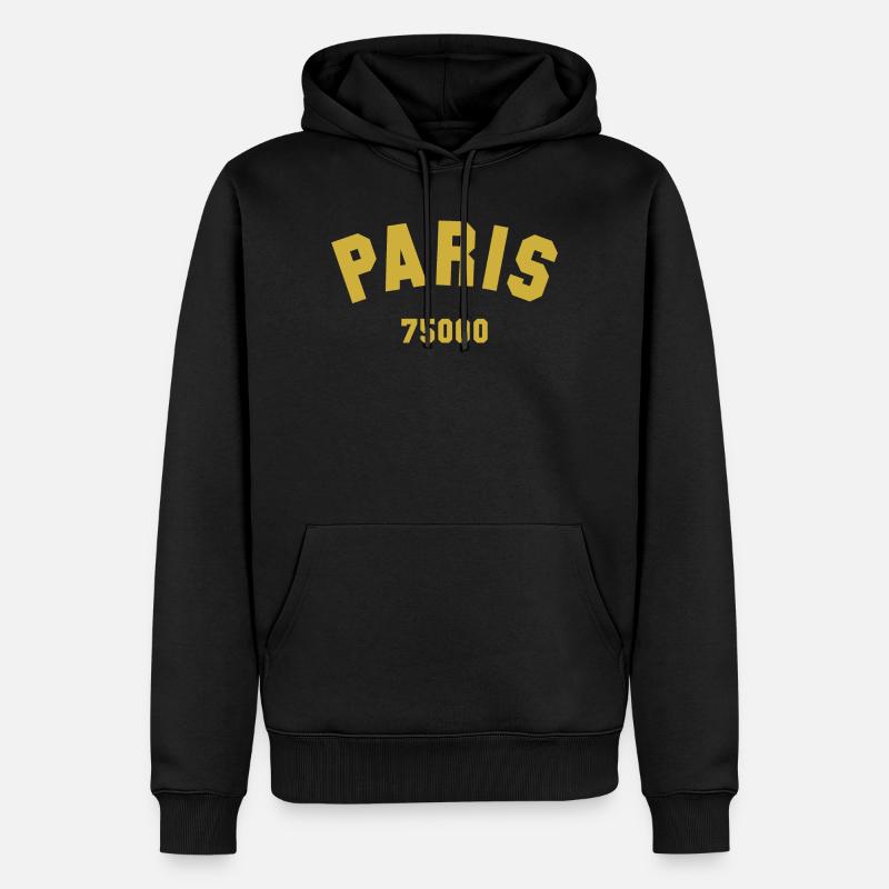PARIS Postal code - Männer Premium Bio Hoodie - Schwarz