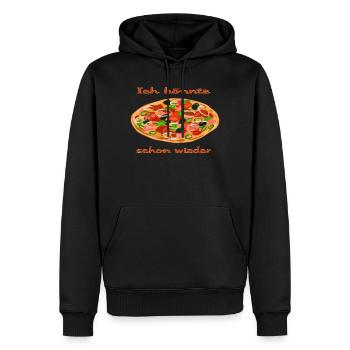 Lebendige Pizza mit frischen Zutaten - Männer Premium Bio Hoodie - Schwarz - Vorne - Nico (187cm)