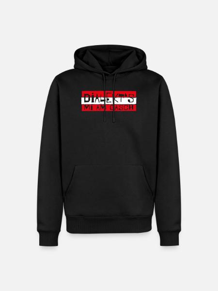 dialekts mi am Oasch! Mundart, Dialekt, Sprüche - Männer Premium Bio Hoodie - Schwarz