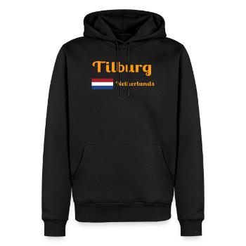 Tilburg, Niederlande - Stilvolle Drucke - Männer Premium Bio Hoodie - Schwarz - Vorne - Nico (187cm)