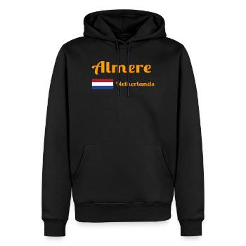 Almere Netherlands- Stylish prints - Men’s Premium Organic Hoodie - black - Front - Nico (187cm)