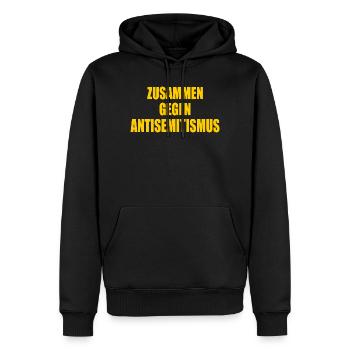 zusammen gegen antisemitismus - Männer Premium Bio Hoodie - Schwarz - Vorne - Nico (187cm)