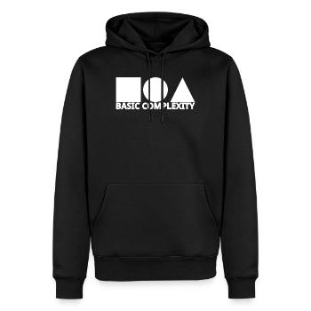 Grundlegende Komplexität - Männer Premium Bio Hoodie - Schwarz - Vorne - Nico (187cm)
