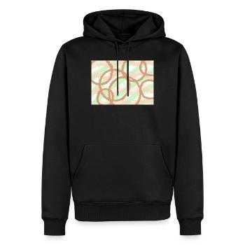 braune Kreise Hintergrund - Männer Premium Bio Hoodie - Schwarz - Vorne - Nico (187cm)