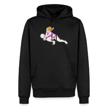 Volley-ball Sports Filles - Sweat à capuche Premium bio Homme - noir - Devant - Nico (187cm)