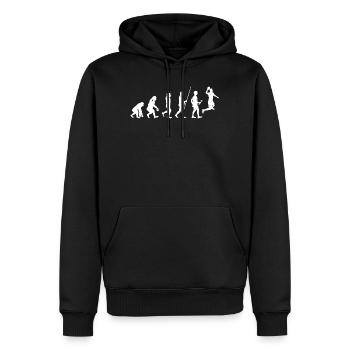 Techno Evolution Silhouettes - Men’s Premium Organic Hoodie - black - Front - Nico (187cm)