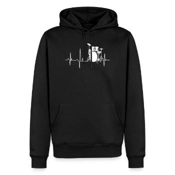 Rythme cardiaque du batteur - Sweat à capuche Premium bio Homme - noir - Devant - Nico (187cm)