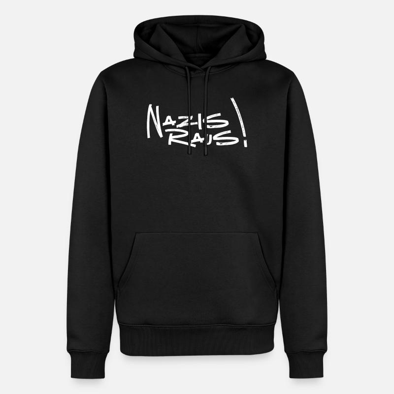 Nazis raus - Männer Premium Bio Hoodie - Schwarz
