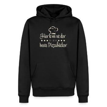Pizzabäcker, Pizza - Männer Premium Bio Hoodie - Schwarz - Vorne - Nico (187cm)