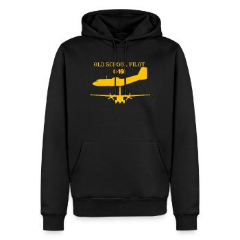 Pilote à l’ancienne C-160 - Sweat à capuche Premium bio Homme - noir - Devant - Nico (187cm)