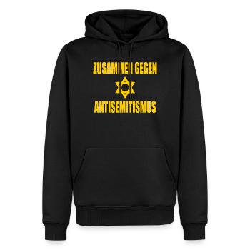 zusammen gegen antisemitismus - Männer Premium Bio Hoodie - Schwarz - Vorne - Nico (187cm)