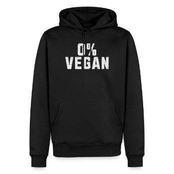 0% Vegan - Men’s Premium Organic Hoodie - black - Front - Nico (187cm)