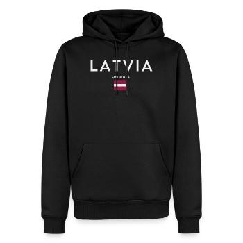 Lettische Flagge, Lettische Flagge - Männer Premium Bio Hoodie - Schwarz - Vorne - Nico (187cm)