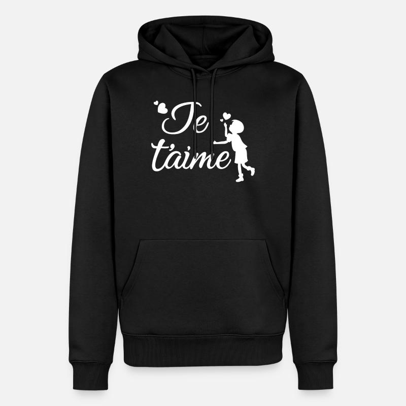 Je t'aime - Sweat à capuche Premium bio Homme - noir