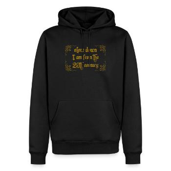 slow down - Männer Premium Bio Hoodie - Schwarz - Vorne - Nico (187cm)