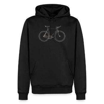 Minimal Bicycle Line Art - Men’s Premium Organic Hoodie - black - Front - Nico (187cm)