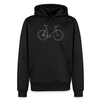 Bike Line Skizze Emblem - Männer Premium Bio Hoodie - Schwarz - Vorne - Nico (187cm)