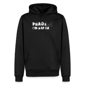 Paix sur Terre | avec Bird - Sweat à capuche Premium bio Homme - noir - Devant - Nico (187cm)