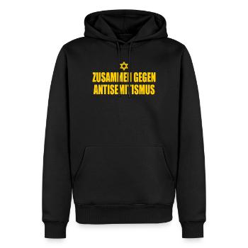 gegen jeden antisemitismus - Männer Premium Bio Hoodie - Schwarz - Vorne - Nico (187cm)