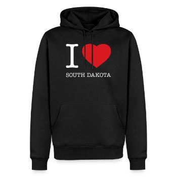 J’ADORE LE DAKOTA DU SUD - Sweat à capuche Premium bio Homme - noir - Devant - Nico (187cm)