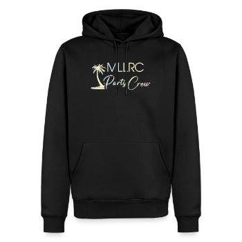 "MLLRC" Mallorca Party Crew - Tropisch - Pastell - Männer Premium Bio Hoodie - Schwarz - Vorne - Nico (187cm)
