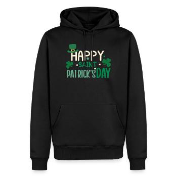 Joyeuse journée de la Saint-Patrick - Sweat à capuche Premium bio Homme - noir - Devant - Nico (187cm)