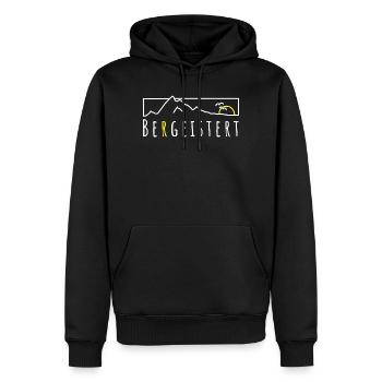 Bergeistert Berge Begeisterung Sonne Wandern Trail - Männer Premium Bio Hoodie - Schwarz - Vorne - Nico (187cm)